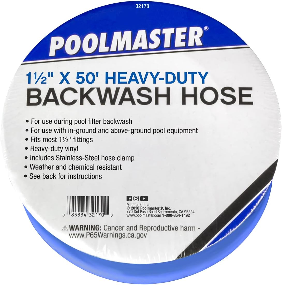 50' backwash hose includes clamp